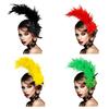 Women'S Feather Fascinator Colored Headband Hair Accessories For Women Tea Party Stage Performance Headpiece