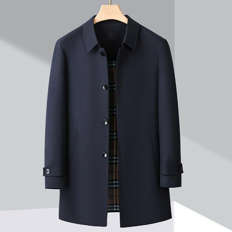 

Ветровка Средней длины Мужская Осенняя Business Casual Исполнительная Короткий рукав Формальная Однобортная Большого размера Куртка 165 темно-синий