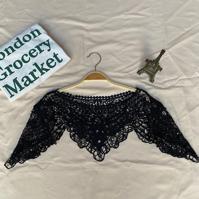 

Вышивка Съемное платье Кружевная шаль Ажурный чехол Женская блузка Плечо Ложный воротник Накидка Аксессуары для одежды