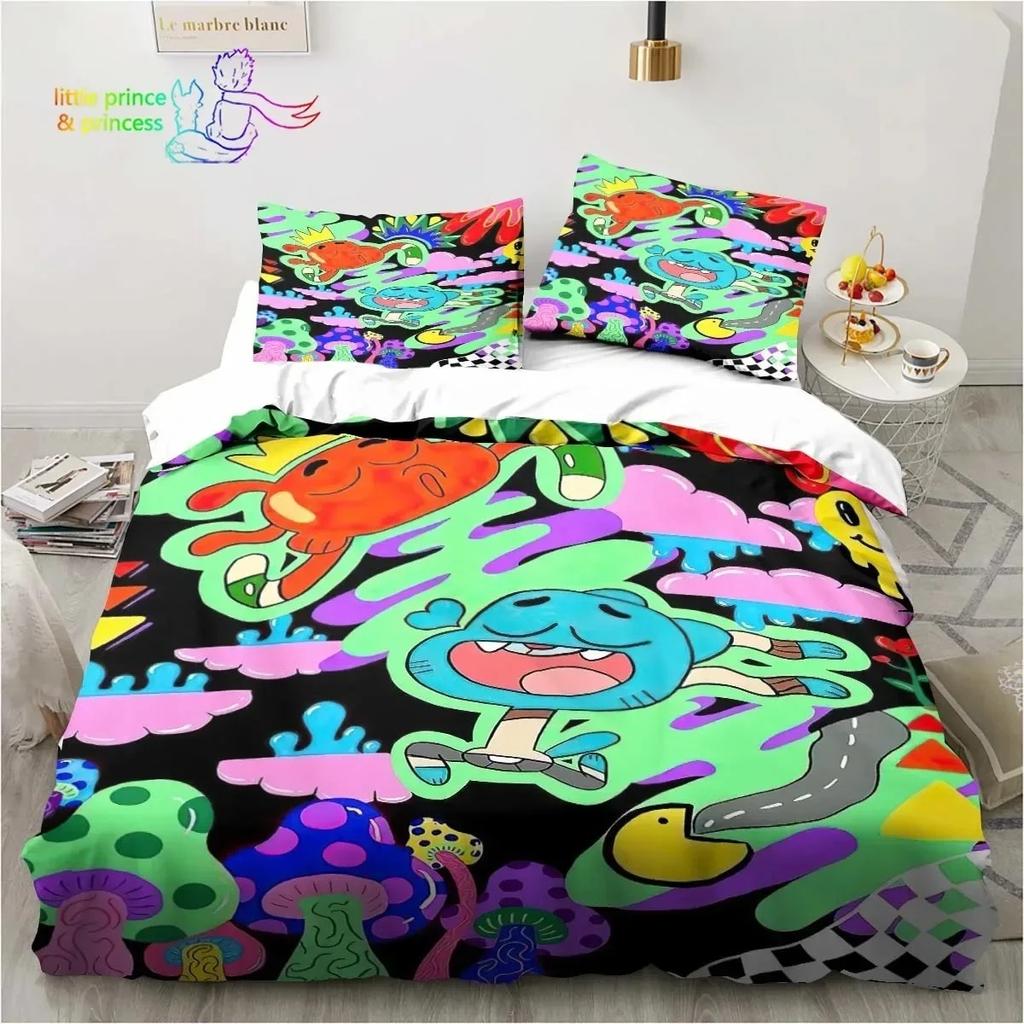 Καταπληκτικό Κόσμος του Γκάμπολ 3D Εκτυπωμένο Σετ Κλινοσκεπασμάτων Μονό Δίκλινο Πλήρες Κουίν Κινγκ Μέγεθος Σετ Κρεβατιού Κρεβατοκάμαρας για Ενήλικες Παιδιά Δώρο