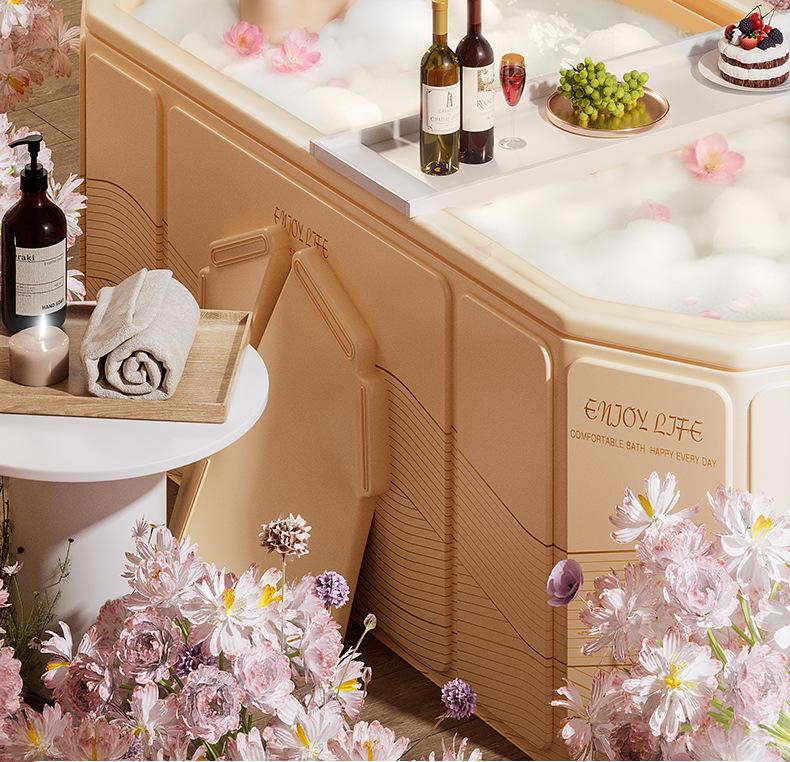 Foldable Full Body Bath Tub for Adults & Couples - Compact Household Bath Basin & Children's Sitz Bath
