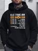 Men'S Electrician-Themed Hooded Sweatshirt - Funny Work Humor Gift with $100-$400/Hr Wage Chart Design 40H 40R 401K Retirement Pla