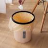 Garbage Bin with Pressure Ring No Lid Space-Saving Plastic Kitchen