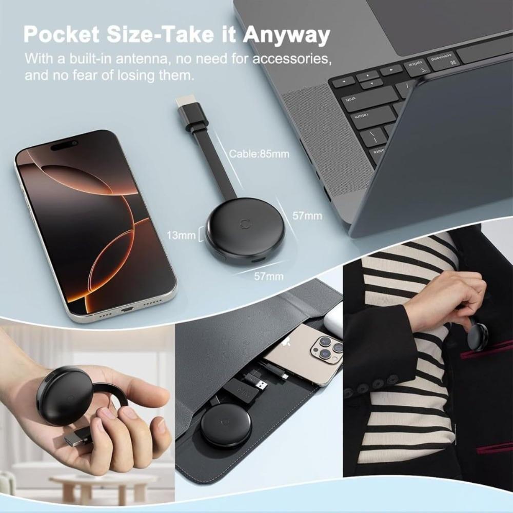 Wireless HDMI Display Adapter, Wireless Screen Mirroring Extender, for iOS, Android, Laptops and PCs