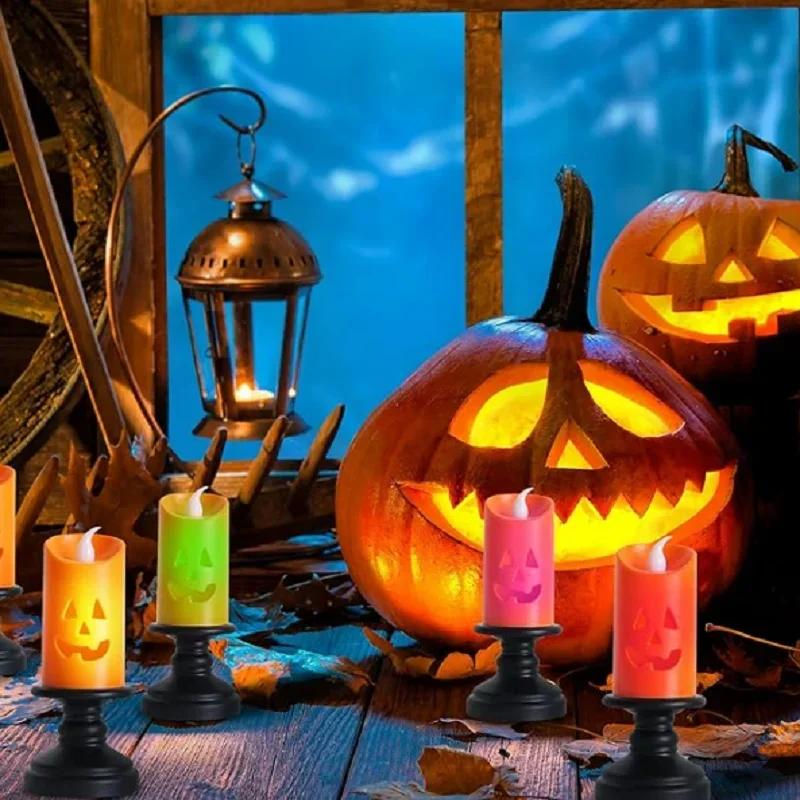 1-20PCS Halloween Pumpkin LED Lantern Flameless Candle Light Creative Night Lamp for Indoor Outdoor Decoration Festival Prop Use