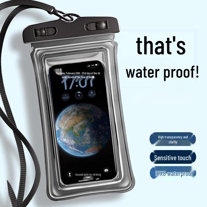 Floating Waterproof Phone Bag with Airbag: Touchscreen Compatible, Transparent, for Swimming, Rafting, Diving, Water Parks, and Photography