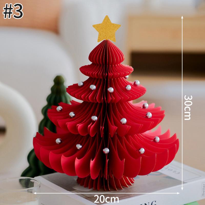 Paper Honeycomb Christmas Tree Merry Christmas Decoration Ornament New Year 2026 Party Favors Navidad Supplies Xmas Tree