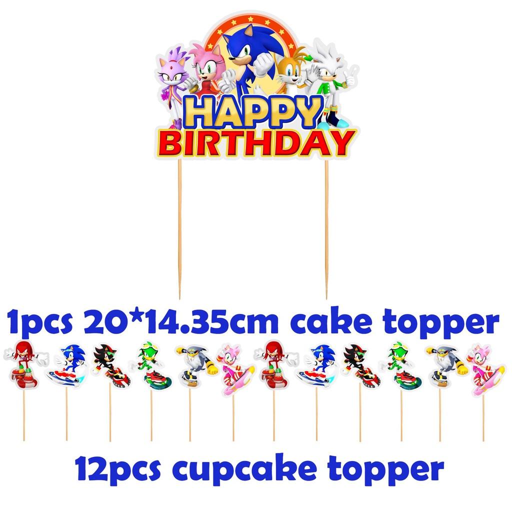 Balloon Cartoon Blue Pink Dog Cake Topper Birthday Decoration Party