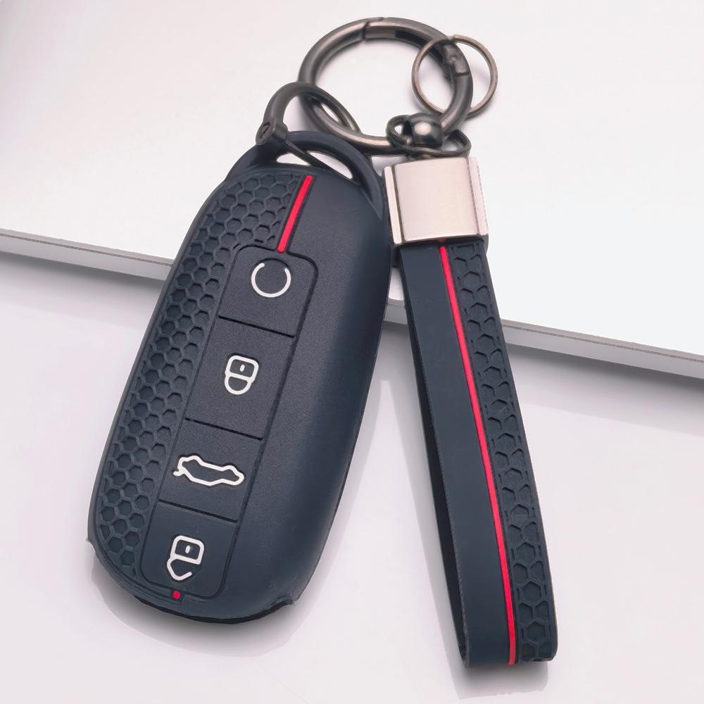 Smart Remote Key Shell Protector for Chery Tiggo 7 Pro Arrizo 8 OMODA 5 Jetour with Keychain Honeycomb Texture Shockproof Remote Key Case Protector