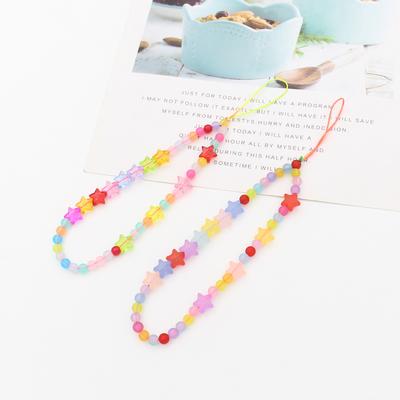 Acrylic Mobile Phone Chain Ladies Lanyard Simple Five-pointed Star Mix Crystal Chain