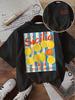 Vintage Sicilia Italia Graphic Tee Unisex Retro Aesthetic Striped Lemon Print T Shirt Summer Harajuku Streetwear Fashionable Top