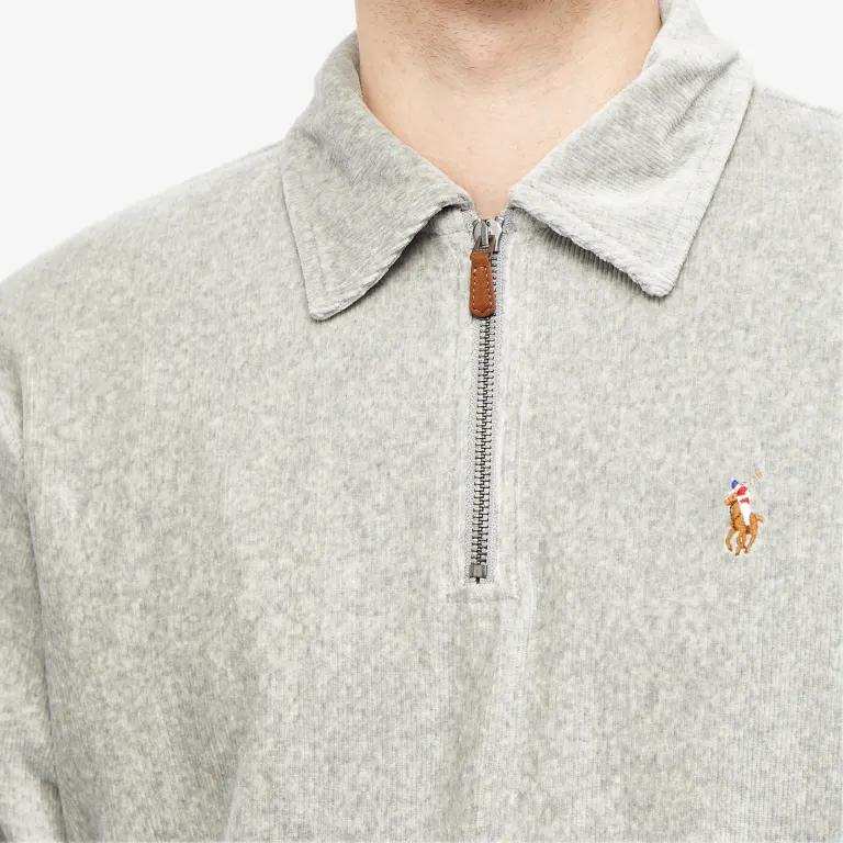 Polo Ralph Lauren Solid Logo Embroidered Long Sleeve Polo Shirt Men tops Gray 710877155-007