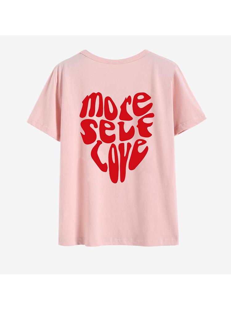 Весна и лето принтованный круглый вырез короткий рукав свободная футболка топ женский 3XL — фото 9