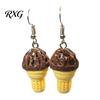 Smooth Surface Earrings 1 Pair Cute Ice Cream Dangle Earrings, Fun Imitation Food Drop Summer Jewelry Gifts for Women Girls Pendant
