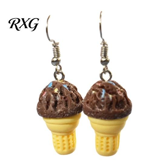 Smooth Surface Earrings 1 Pair Cute Ice Cream Dangle Earrings, Fun Imitation Food Drop Summer Jewelry Gifts for Women Girls Pendant