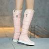 Winter Warm Plush Knee High Boots Women Comfy Flat Heel Snow Boots Slip On Platform Woman Long Boots Shoes Black Pink White 2025