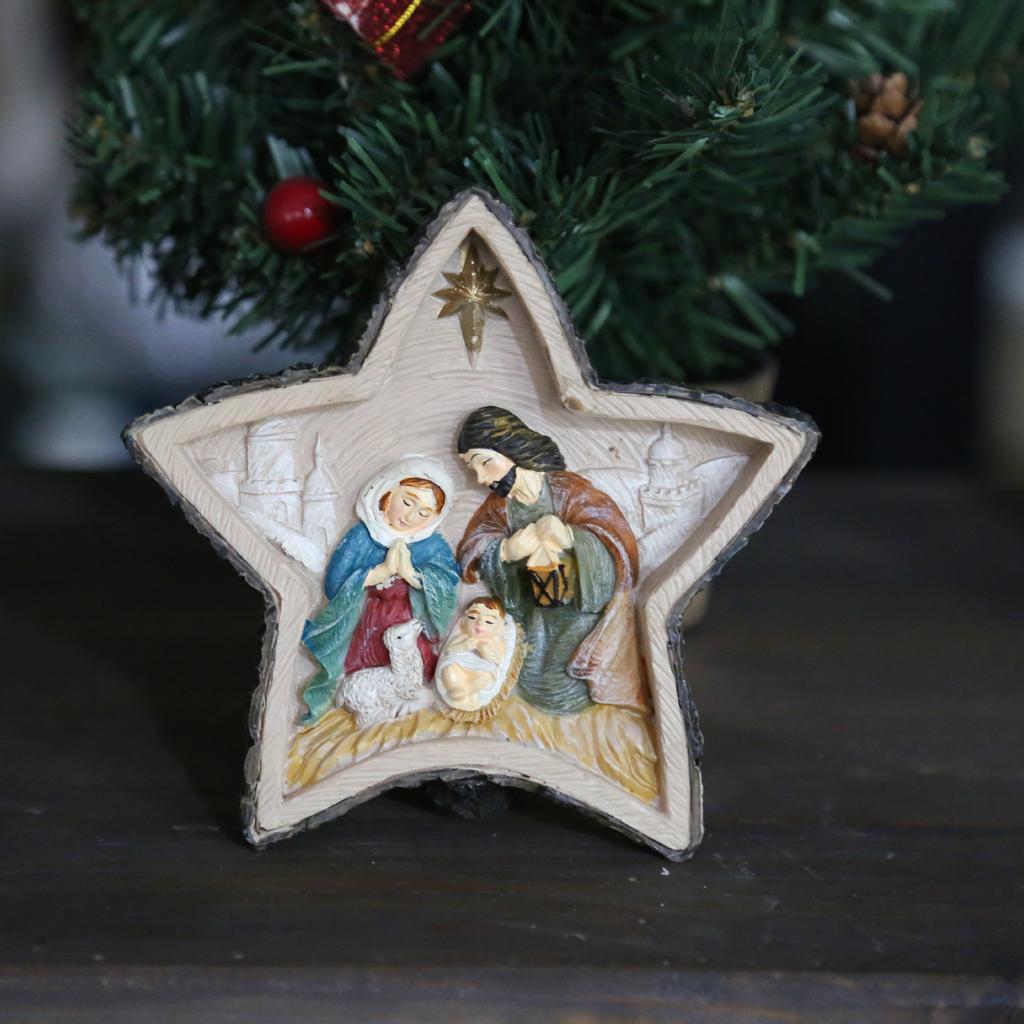 Christmas Scene Figurine Home Decor Gifts - Resin Craft Nativity Set for Cross-Border Parties - Practical Convenient Home Accent