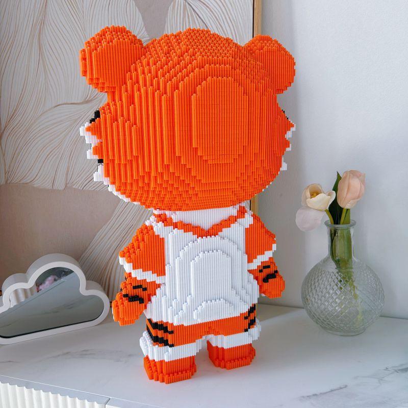 Compatible with LEGO bricks, connected with small particles, basketball, tiger, and children's toy cartoon tiger puzzle