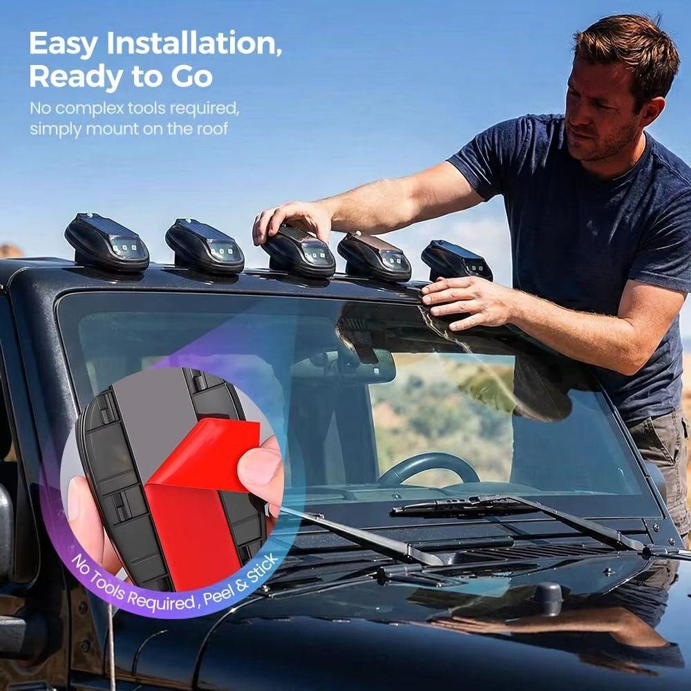 Waterproof Solar LED Flash Light Wireless Roof LED Navigation Light Pickup Truck