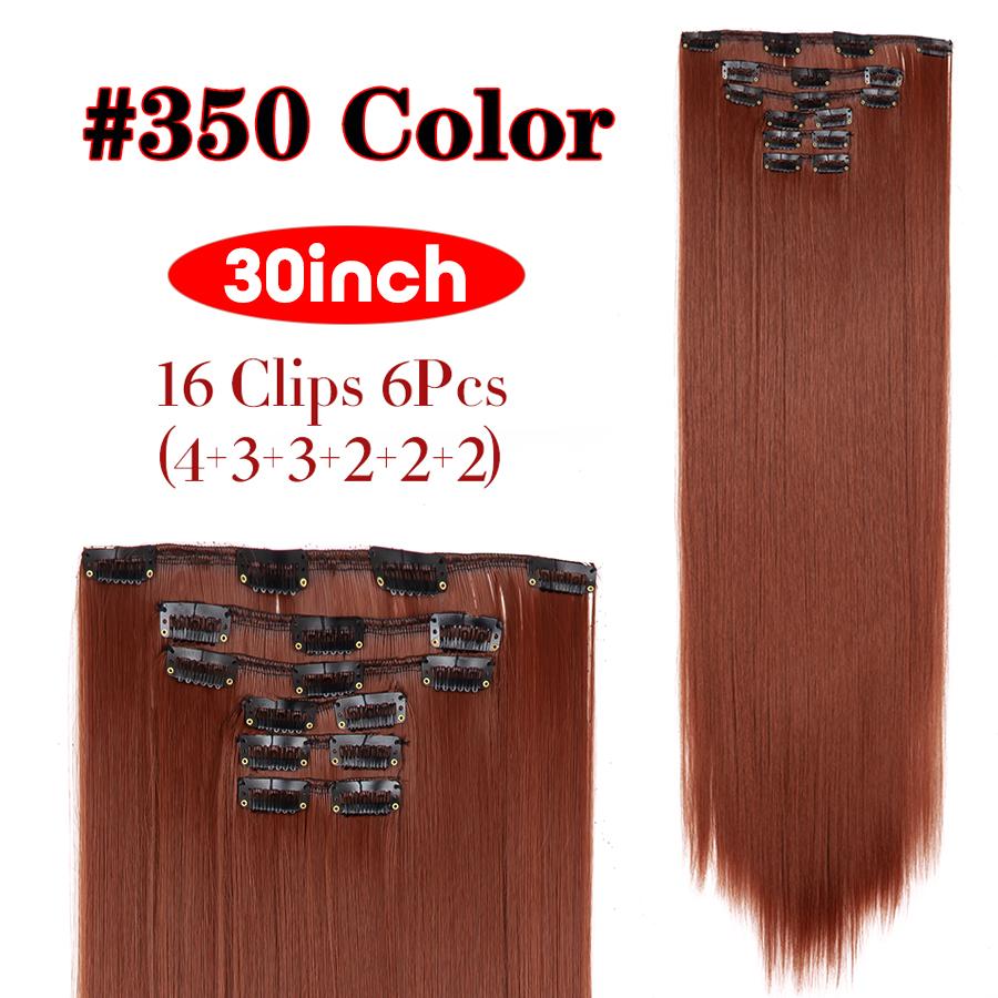 

75 см 30 дюймов наращивание волос на клипсах, длинные прямые волосы, высокотемпературное синтетическое волокно, мягкие волосы для женщин, полная голова