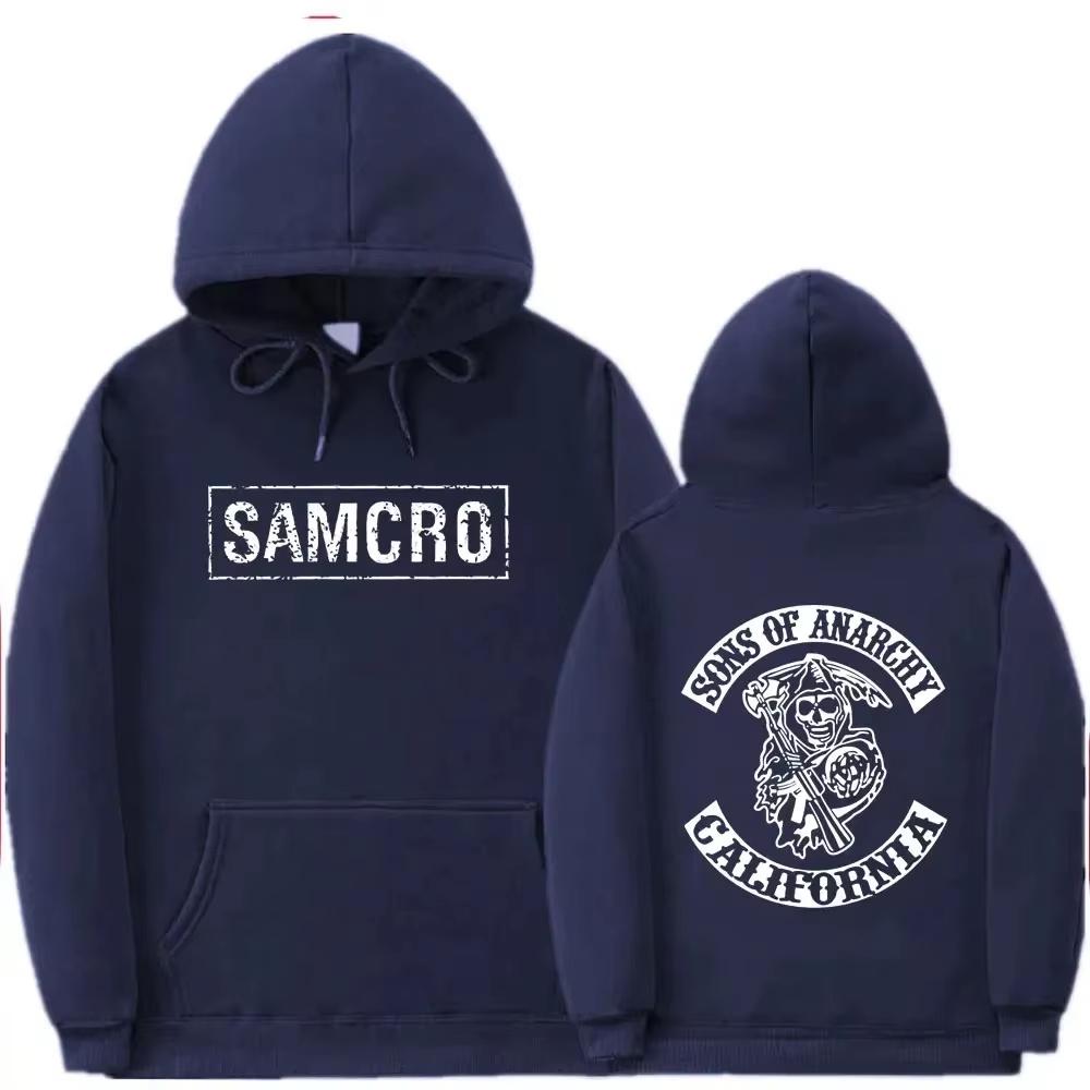 Doppelseitig bedruckter Hoodie Sweatshirt Tops Sons of Anarchy SAMCRO Herren Damen Mode Markendesign Pullover Baumwolle Fleece Hoodies