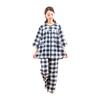 [K's Eye] Women's Pajamas, 100% Cotton, Skin-friendly, Light and Cool, Soft Cotton Check Summer, 3/4 Sleeves, 9/4 Pants, Open Front, Summer
