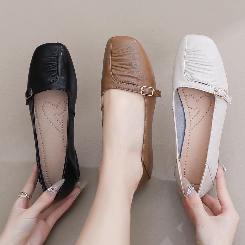 GKTINOO Women Shoes Genuine Leather 2025 Spring New Dress Shoes Women Large Size Low Heels Office Lady Shoes Women