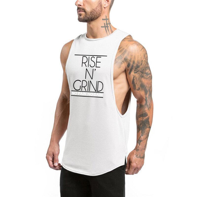 Muscleguys Letní posilovací oblečení Kulturistické tílko Pánské Fitness tílko Bez rukávů Bavlněné Svalové Sportovní vesta