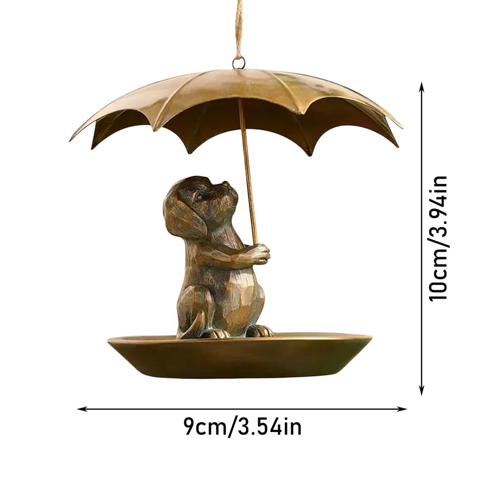 

Кормушка для птиц с зонтиком, милая белка/кошка/собака, держащая зонтик, для декора сада и двора, для любителей птиц