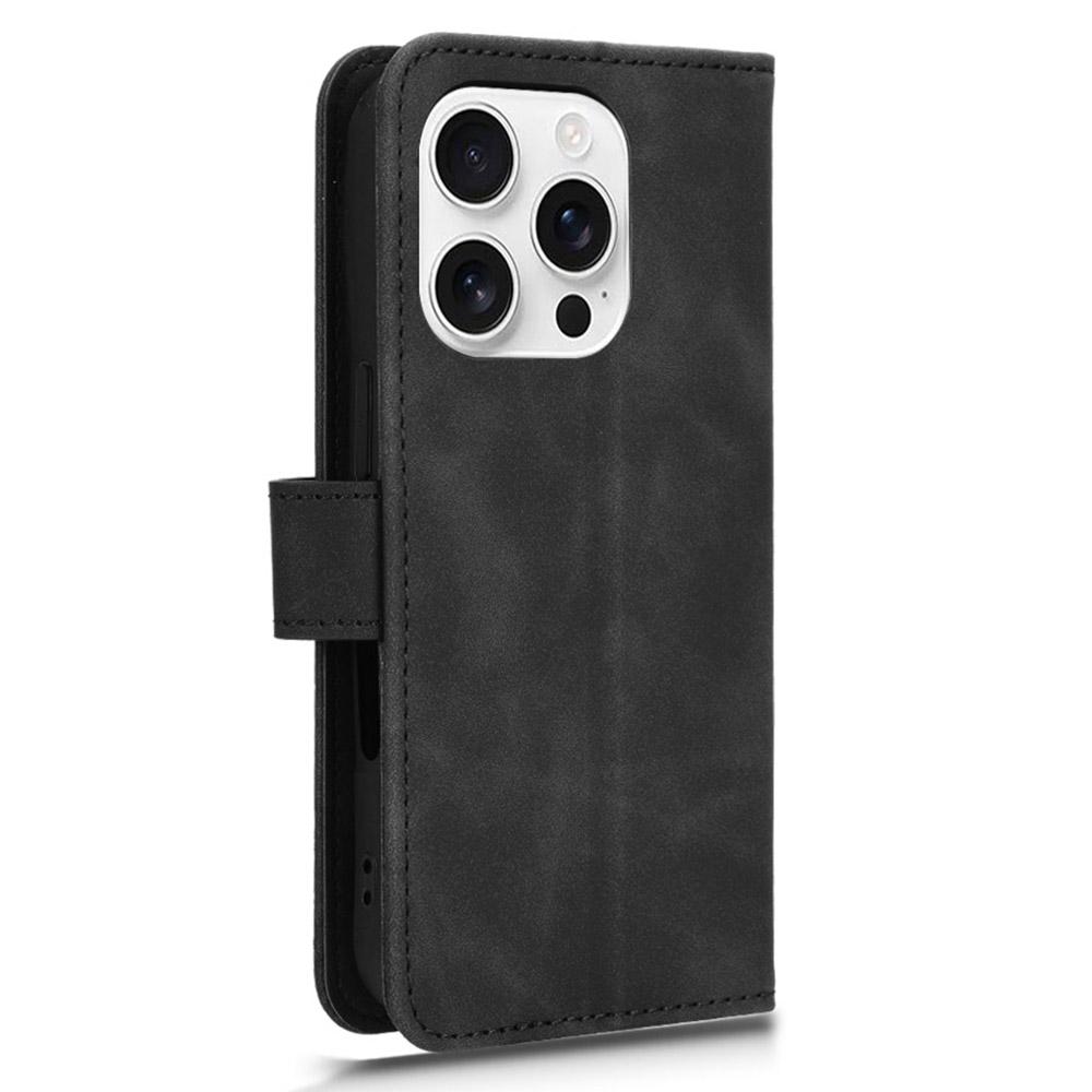 For iPhone 16 Pro Leather Case Skin-Feel Anti-Drop Wallet Flip Phone Cover