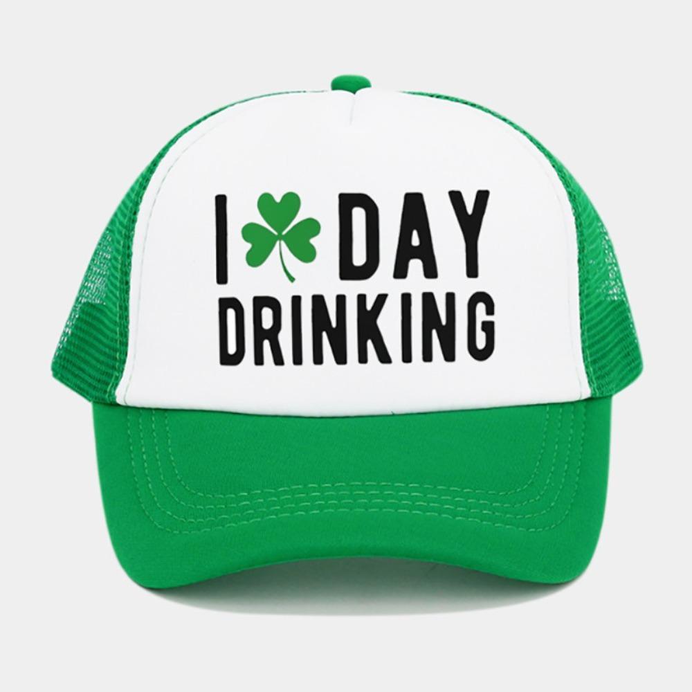 Green Velvet Clover Shamrock Hat Breathable Sun Hat Casual Peaked Cap  St. Patricks Day