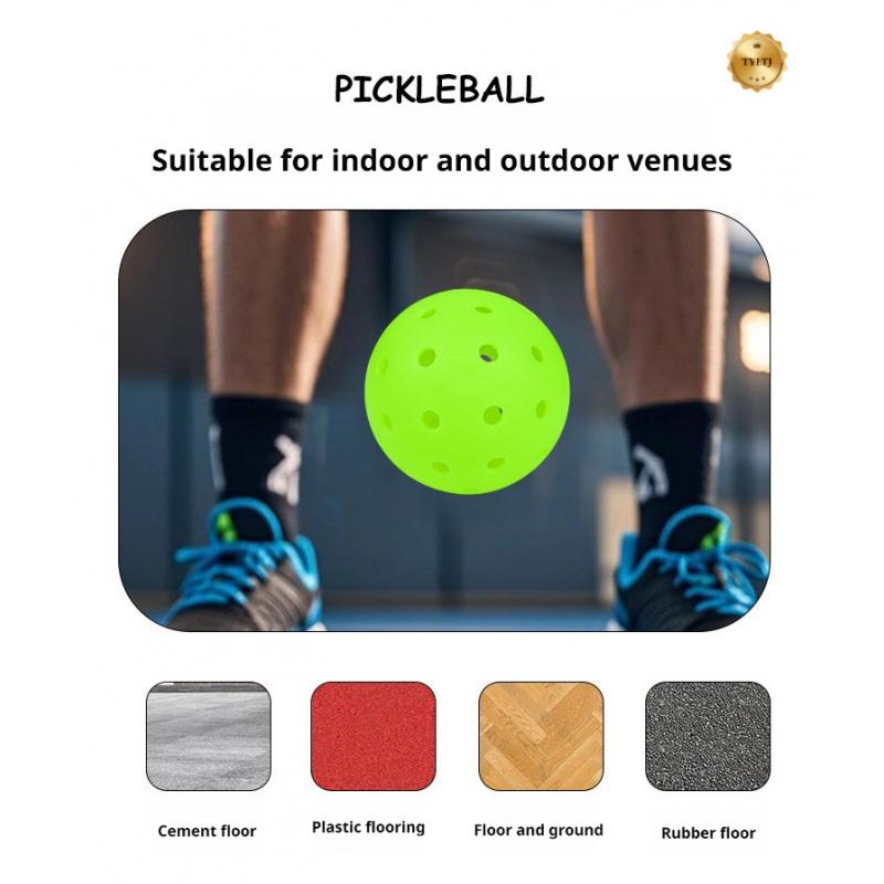 High-Elasticity 40-Hole 74mm Pickleball Rotational Molding Pickleball Compliant with Professional Sports Competition Standards