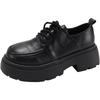 British Style Platform Small Leather Shoes Women's 2025 New Spring and Autumn Versatile Black Jk Single Shoes Muffin Loafers Ins Tide
