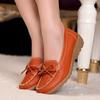 Women Genuine Leather Ballet Flats Elastic Soft Casual Walking Shoes Flat Pumps Comfortable Driving Shoes Mother Shoes