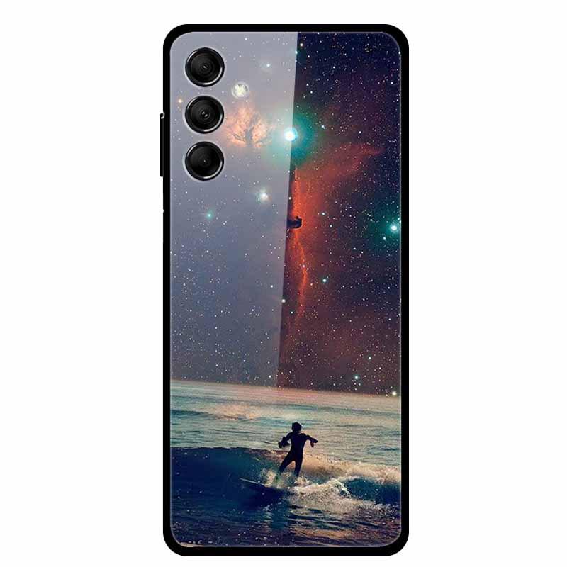 Kreative Landschaft Tierkunst Gehärtetes Glas Hülle für Samsung M14 5G