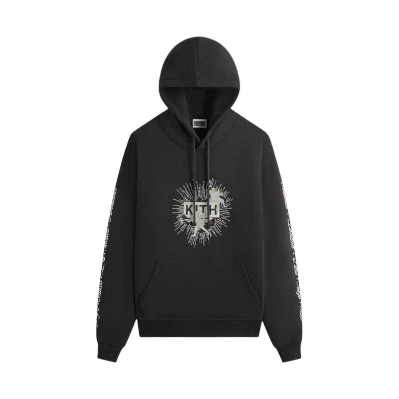 Kith Beaded Angel Nelson Hoodie Black Men Tops KHM033421-001