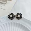 Camellia Xiaoxiang stud earrings women's summer new trendy niche design pearl earrings flower temperament retro earrings