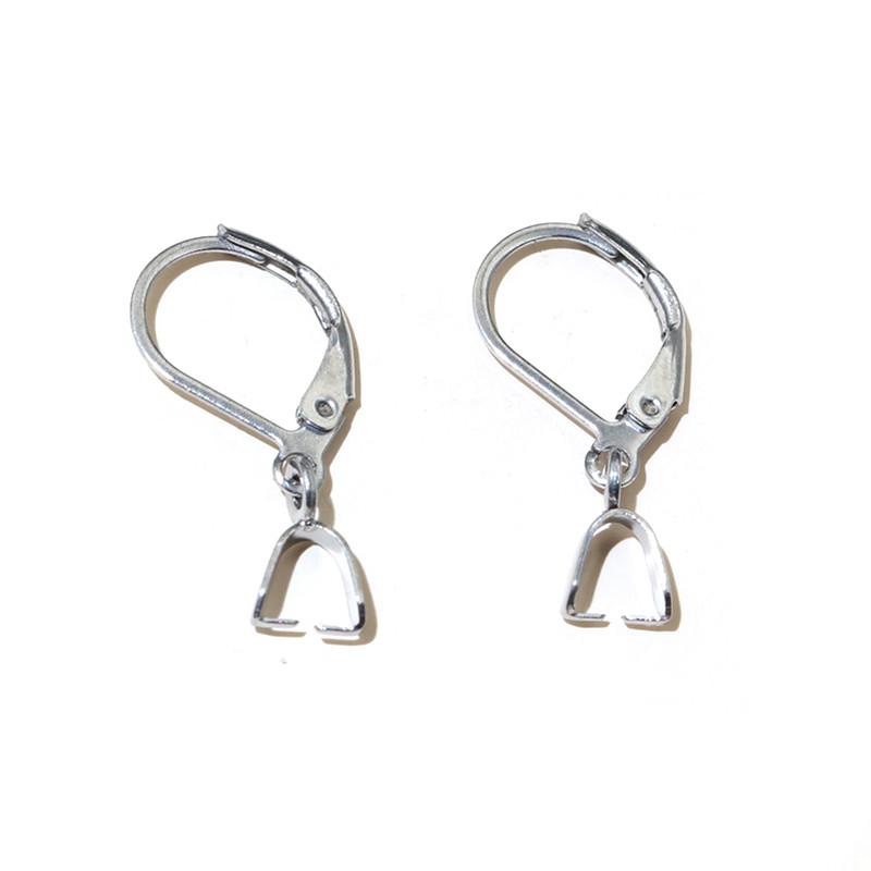 10pcs Earring Hooks Clips with Pinch Clasp for Earrings Stainless Steel Craft DIY Jewelry Making Accessories Findings