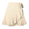 Ladies Skirt Tie Chiffon Skirt High Waist Color Ruffle Skirt