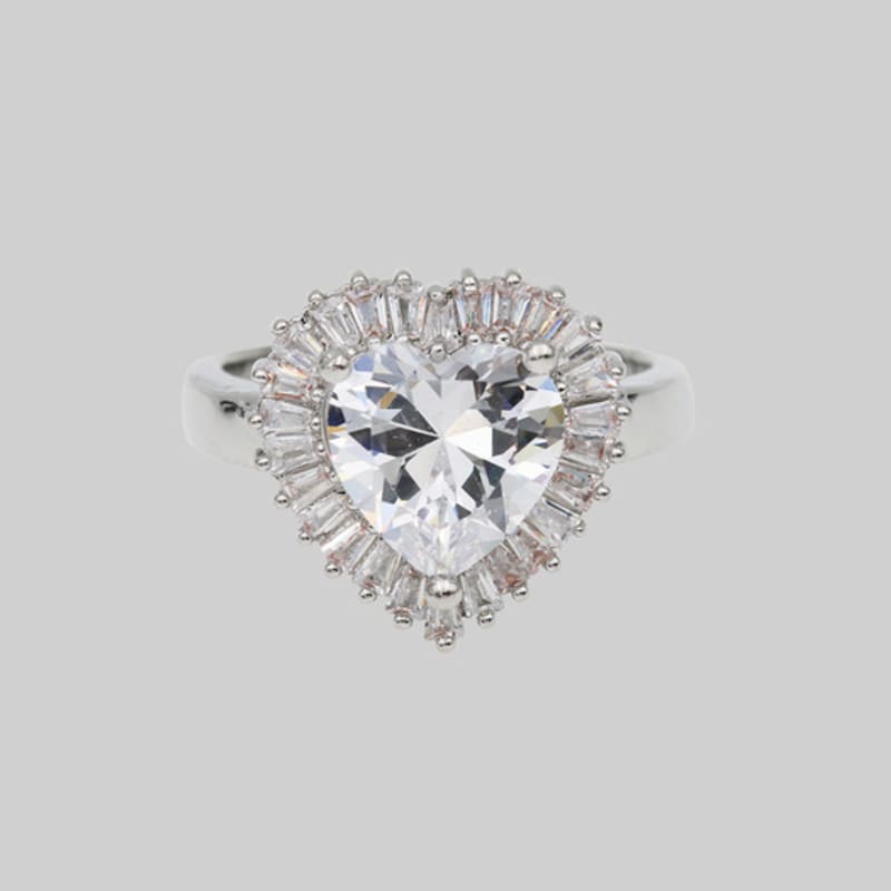 Modern Everyday Heart Stone Ring
