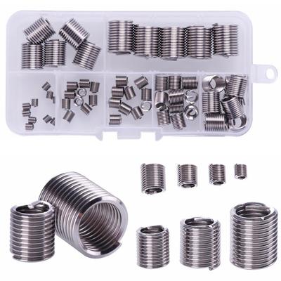 60Pcs Wire Thread Insert M3 M4 M5 M6 M8 M10 M12 Fastening Thread Insert Stainless Steel Spiral Wire Screw Sleeve Wear Repair Kit