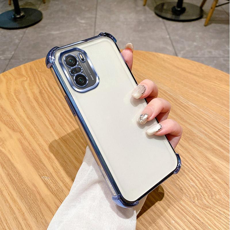 Per Xiaomi Poco F3 Custodia Redmi K40 Pro Custodia Telefono Poco F3 Xiaomi Mi 11i Angoli Spessimento Antiurto Placcatura Silicone Cover Posteriore