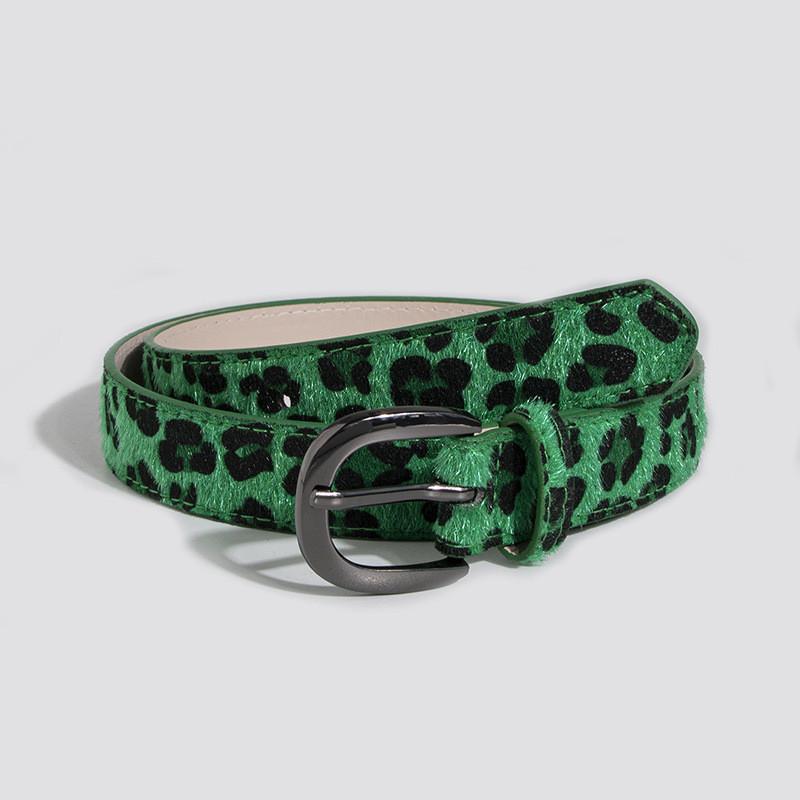 Fashion Faux Leather Leopard Print Womens Belt With Pin Buckle For Casual Wear