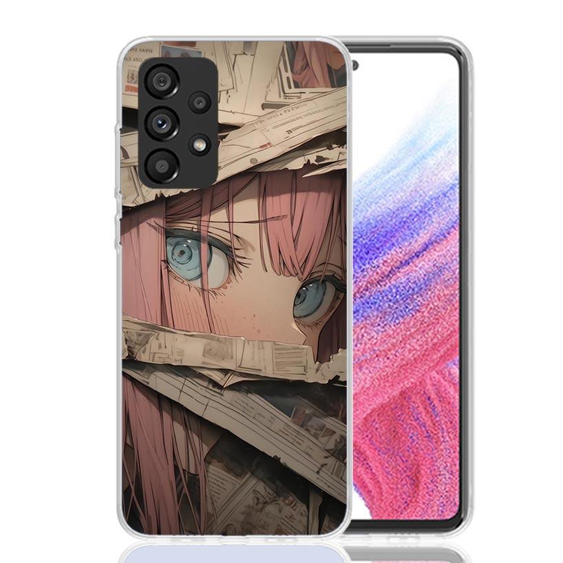 Anime Lovely Girl Eyes Phone Case For Samsung Galaxy A52 A32 A22 A12 A02S A50S A30S A51 A31 AA71 Note 20 Ultra 10 S10 Plus Galax