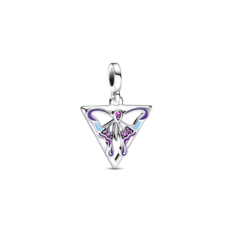 Pandora Butterfly Medal Personalized Fashion 3D 925 Silver Artificial Crystal Enamel Jewelry Accessories Women s Model 792306C01