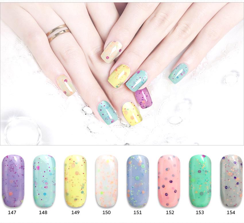 kads 7ml Platinum UV Nail Gel Polish Glitter Gel Lakk Neglelakk Soak Off Nail Gel Lakk Manikyrartikler