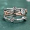 Simple Fashion Female Two Tone Eternal Infinite Love Ring Fashionable Cubic Zircon Ring Women Daily Casual Jewelry