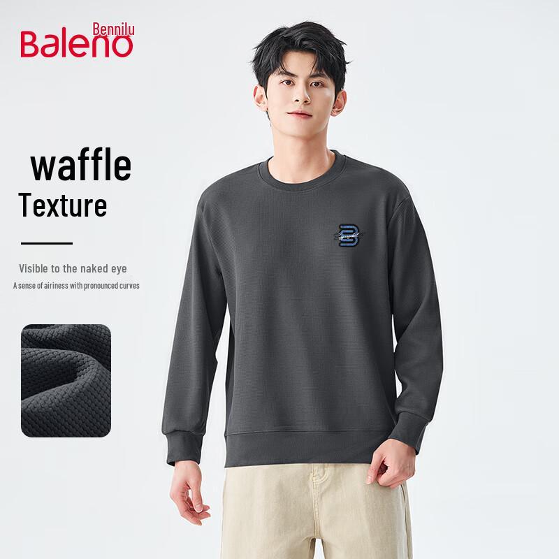 

Мужской вафельный трикотажный свитшот Baleno с надписью JPB из денима, круглый вырез 5XL