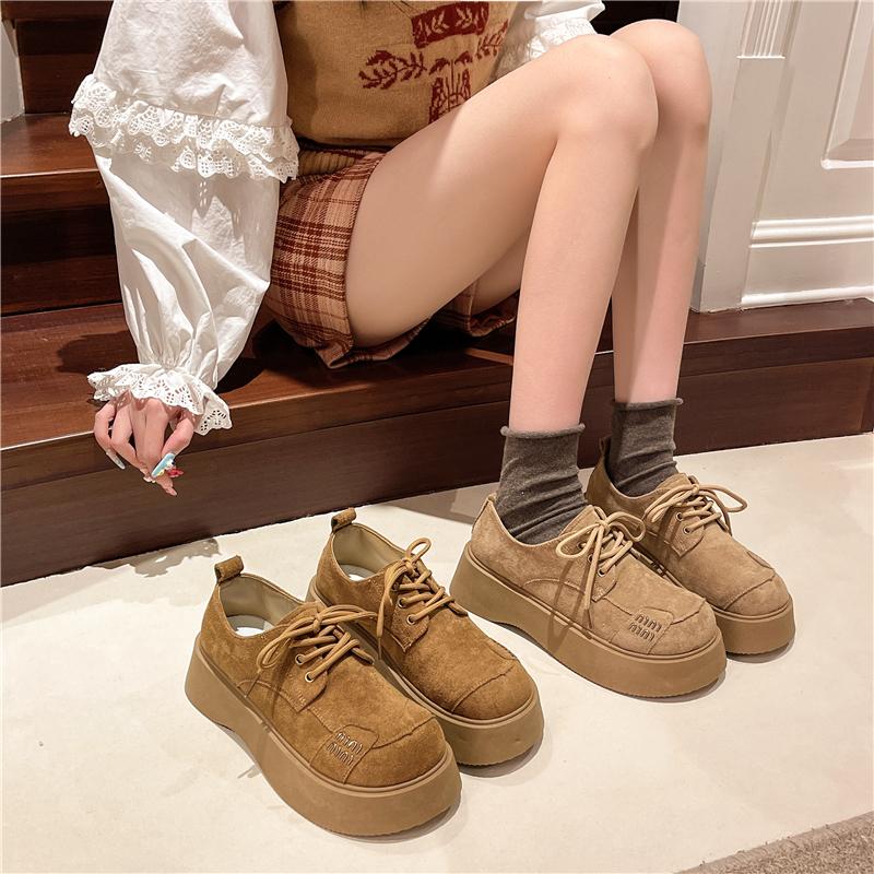 The 2025 New Autumn Retro Thick-soled Shoes Are Versatile Fashion-style Lace-up Single Shoes for Women's Casual Workwear