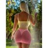 Fashionable Hollow Out Gradient Color Strapless Dress Elegant Erotic Women's Sense Hip Hugging Mini Dress Sweet Tops UEL8